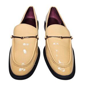 Sarto by Franco Sarto Eda 3 Slip-On Loafers Faux Patent Leather Beige Size 9